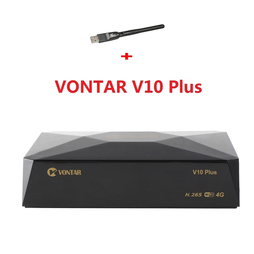 VONTAR V10 tv BOX H.265 DVB-S2 8PSK цифровой спутниковый ресивер Поддержка cline Stalker Xtream Испания Португалия TP список телеприставка - Цвет: V10 Plus USB WIFI