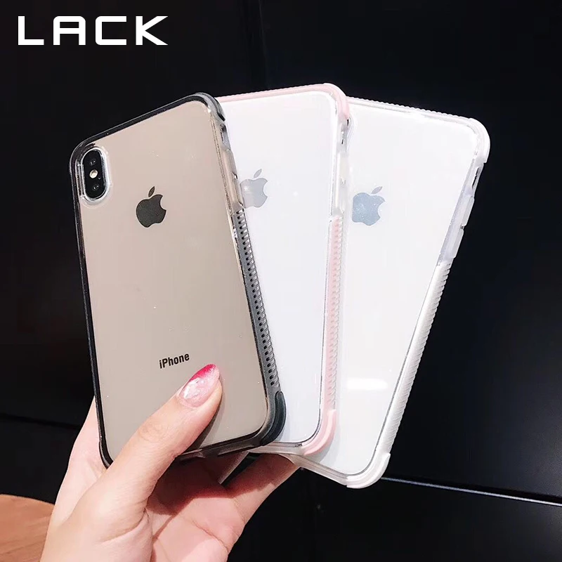 LACK Glitter Bling Anti knock Phone Case For iPhone X XS XR XS Max 6 6S 7 8 Plus Fashion Clear Back Cover Candy Color Cases