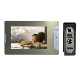 

(1 set) HD 700TV Line One to One Color Video Door Phone Intercom Doorbell System IR Camera monitor Speakerphone intercom Golden