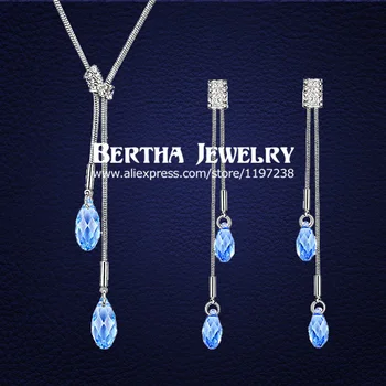 

Latest Style Unique Charming Statement Jewelry Sets Earrings Necklaces Pendants For Women Crystals from Swarovski Top Quality