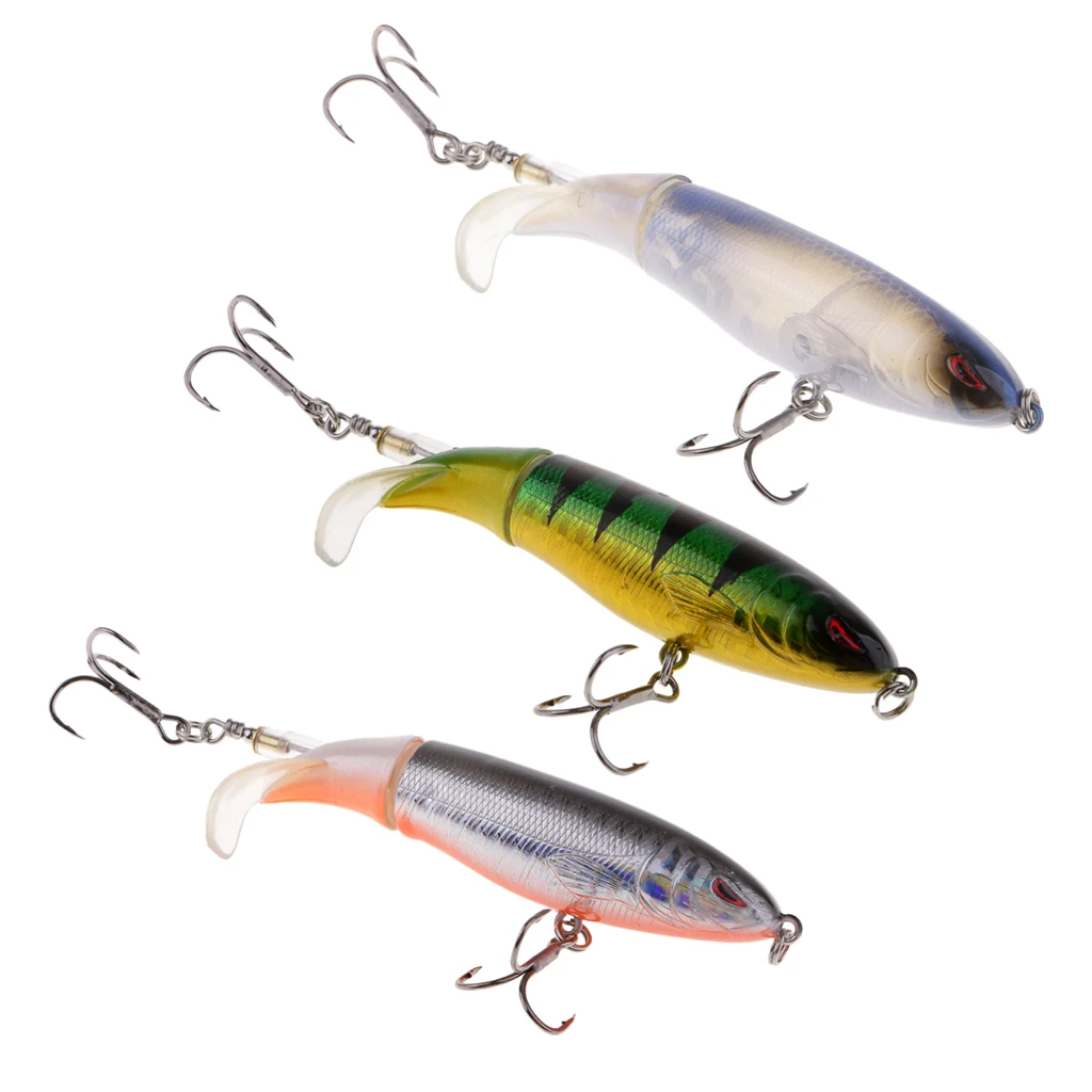 

3 Pieces Simulation Topwater Whopper Popper Fishing Lure Floating Artificial Bait 10cm 13.2g
