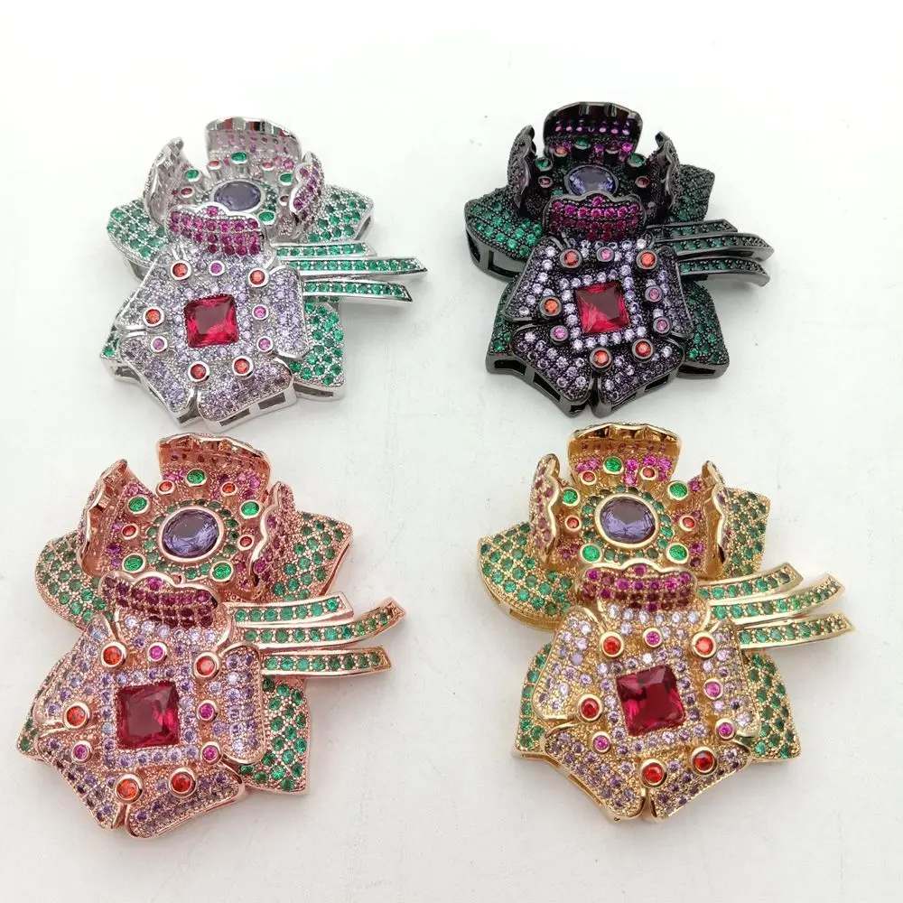 

Cubic Zircon Micro pave flower connector for necklace /bracelet golden plated