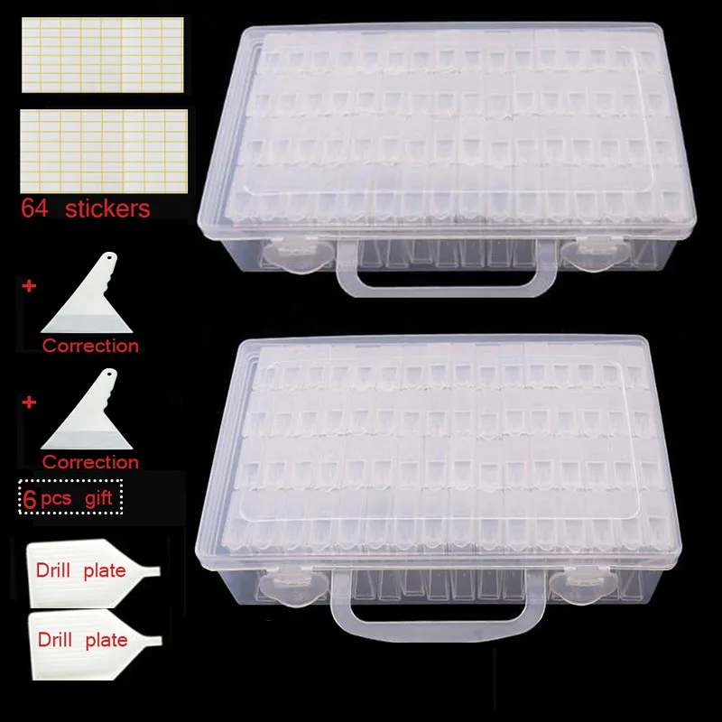 128/64 решетки регулируемые инструменты для вышивки картин со стразами пластиковый ящик для хранения диамонт ящик для хранения для алмазной вышивки ремесло бисера