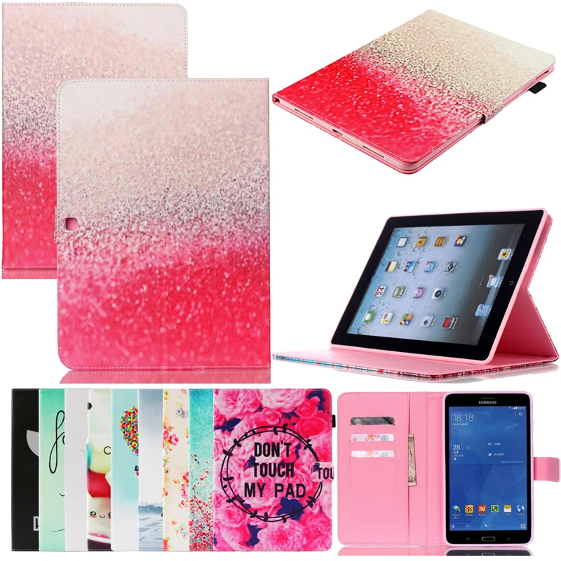 

Tablet T530 T531 T535 Funda For Samsung Galaxy Tab 4 10.1 Luxury Cartoon Leather Wallet Magnetic Flip Case Cover Coque Stand