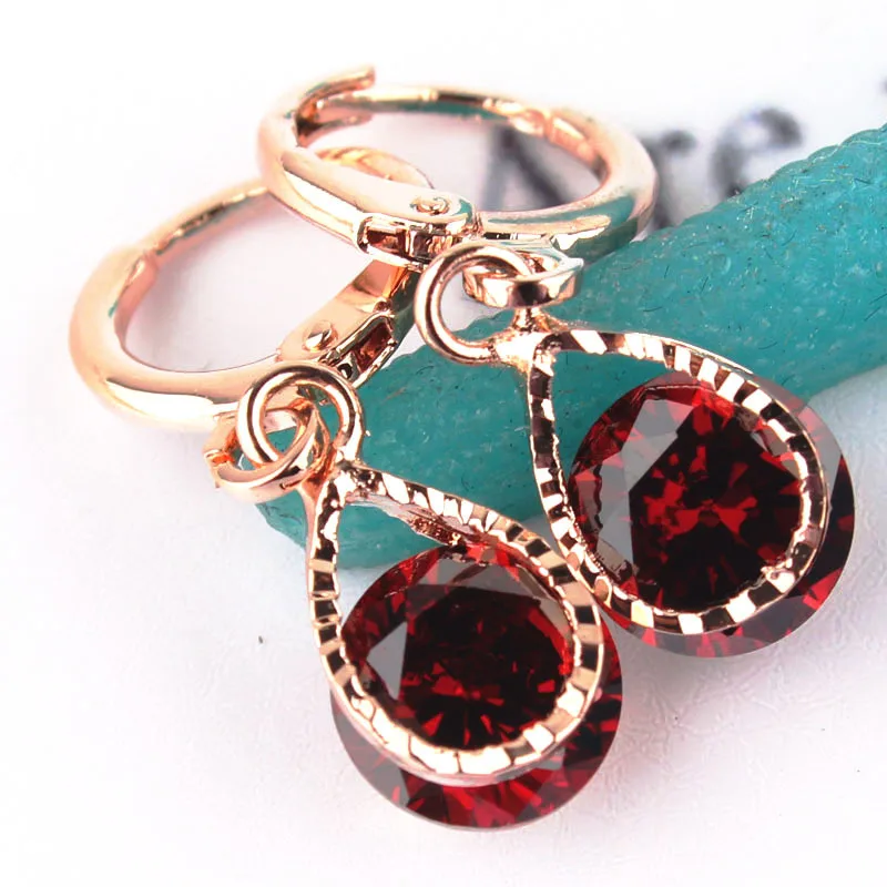 Женские серьги подвески золотого цвета 5 цветов с фианитом и кристаллом|dangling earrings