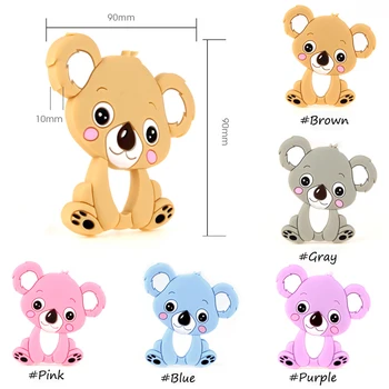

1PC Silicone Animal Teether Koala Flamingo Unicorn Turtle Giaffe Elephant Owl Chew Beads DIY Pacifier Chain Necklace Pendent Toy