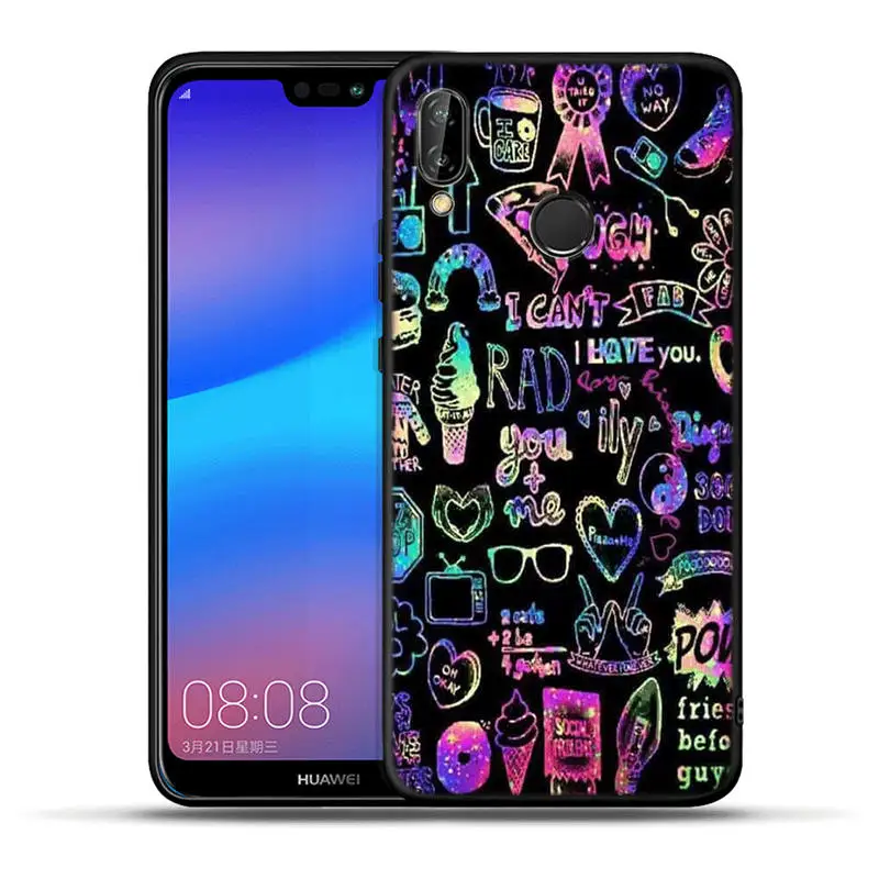 Чехол для телефона с узором для huawei mate 20 10 P30 P20 P10 P9 P8 Lite Pro P Smart Черный силиконовый чехол s Coque Fundas - Цвет: H1145