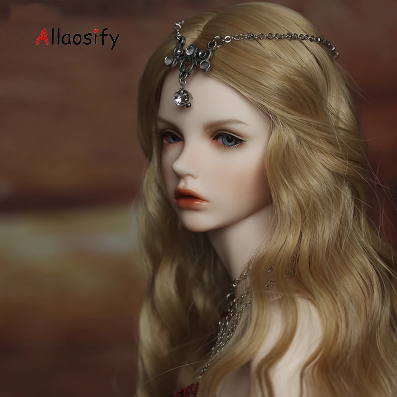 Allaosify bjd волосы новые 1/3 1/4 1/6 1/8 Bjd длинные волнистые высокотемпературные волокна для кукол bjd парик