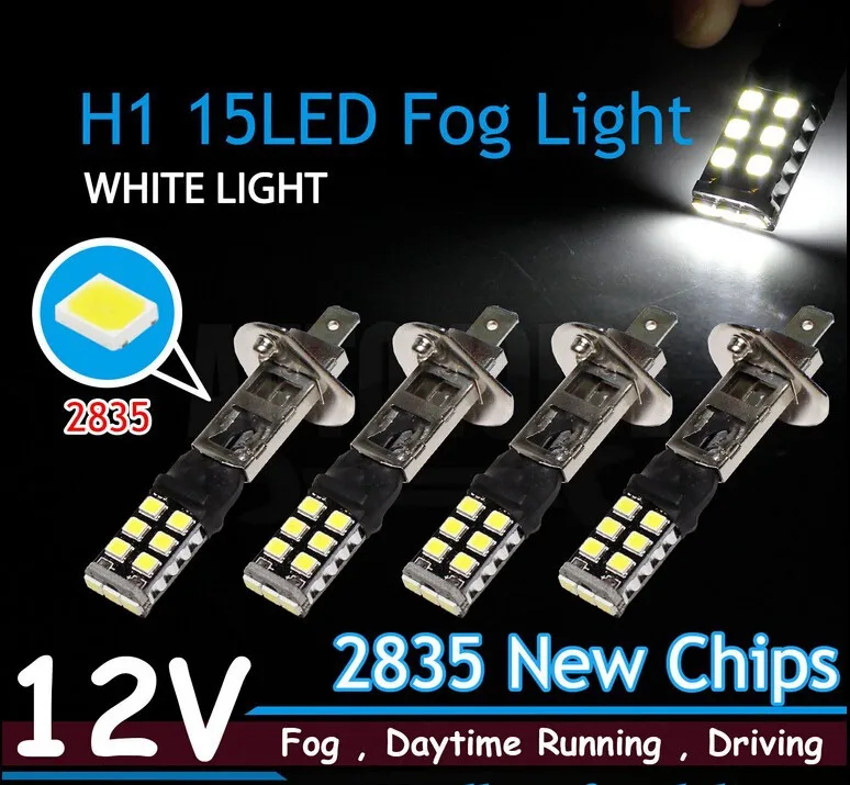 Супер яркий 2835Smd H1 P14.5S 15-светодиодный Canbus Error Free 15 Вт 600-700lms Противотуманные фары дневные фары Задние автоматического включения света автомобильная лампа DRL лампы белого цвета