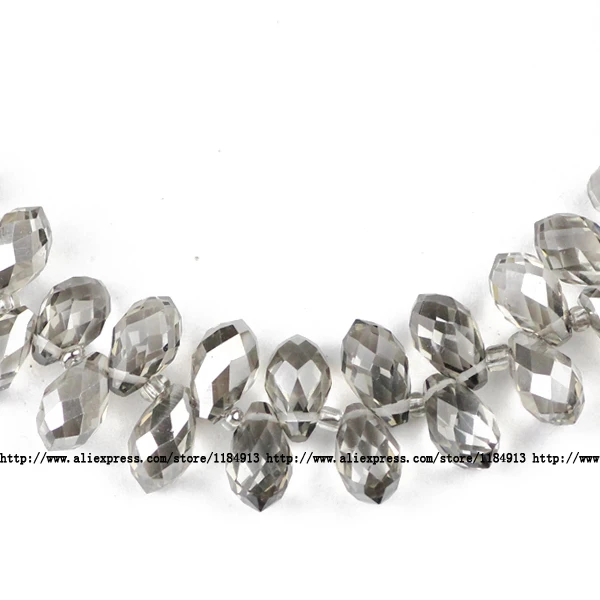 JHNBY бусины Briolette в форме капли с австрийскими кристаллами 8*13 мм, 30 шт., высокое качество, каплевидные бусины для изготовления ювелирных изделий, браслетов своими руками - Цвет: CS802 Gray