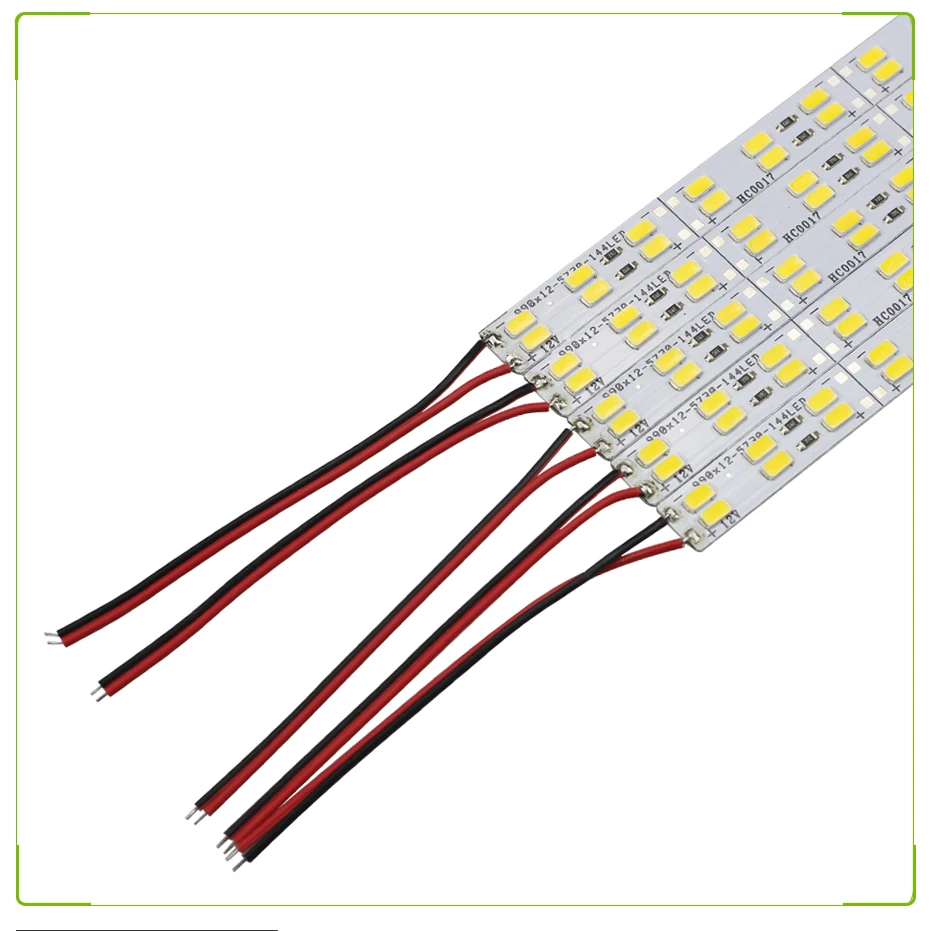 Супер яркий светодиодный жесткий стойкая LED полоса свет двойной чип DC12V 50 см 72 светодиодный SMD 5730 Алюминий сплав светодиодный полосы света