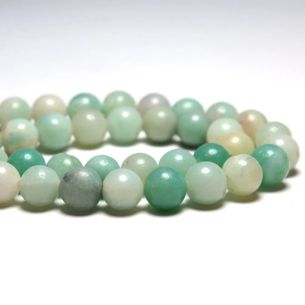 

2016 Natural Mix Color Blue Amazon Stone Round Beads For Jewelry Making 4/6/8/10/12 mm DIY Bracelet Necklace Strand 15''