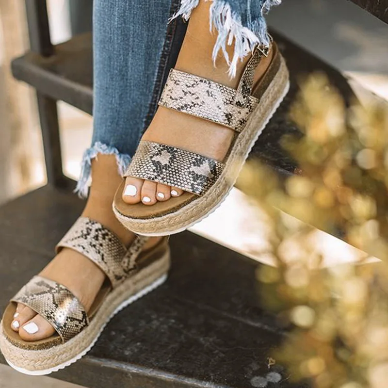 Women Sandals 2019 New Platform Sandals With Wedges Shoes For Women Summer Chaussures Femme Leather Chunky Heels Sandalias Mujer