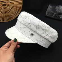 Весенне-летняя кружевная кепка, белая, темпераментная, милая, темно-синяя кепка newsboy, женская, японская, Ниша, Европейская и американская