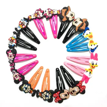 

25Pairs/lot Mickey Girls Hairclip Cartoon Hairgrips Minnie Hairpin Headwear Hair Accessories For Kids Baby Christmas Gifts
