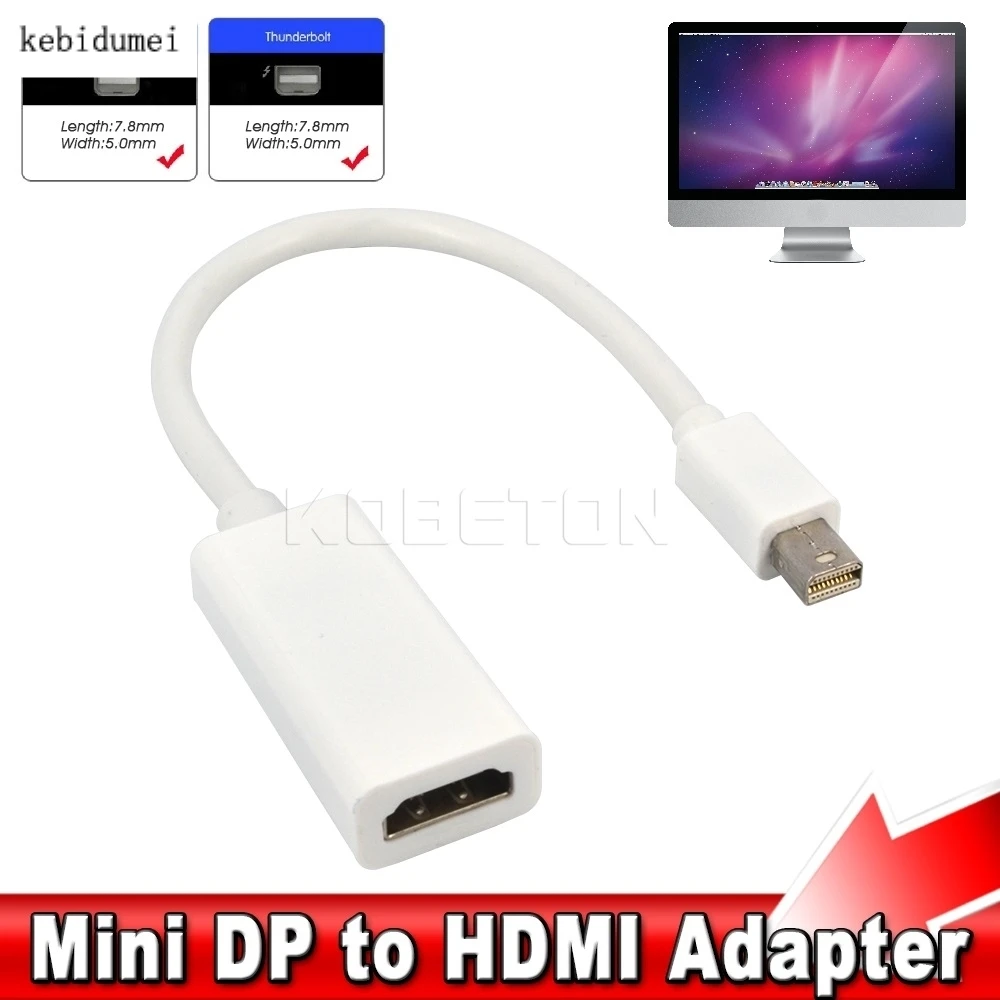 

2017 New Thunderbolt Mini DisplayPort Display Port DP Male to HDMI Female Adapter Converter Cable For Apple Mac Macbook Pro Air