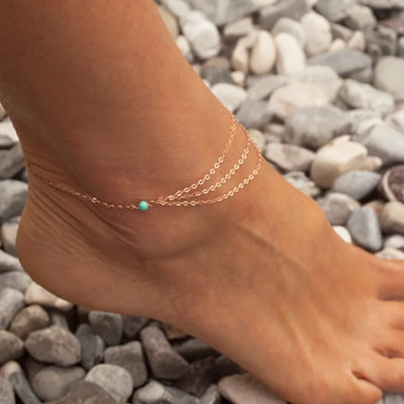 

Vintage Tassel Ankle Chain Women Multilayer Anklets Gold Color Bracelet on The Leg Bohemia Foot Jewelry