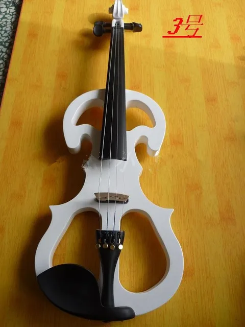 Cheap N3 High quality white color electric violin 4/4 violin handcraft violino Musical Instruments violin Brazil Wood bow