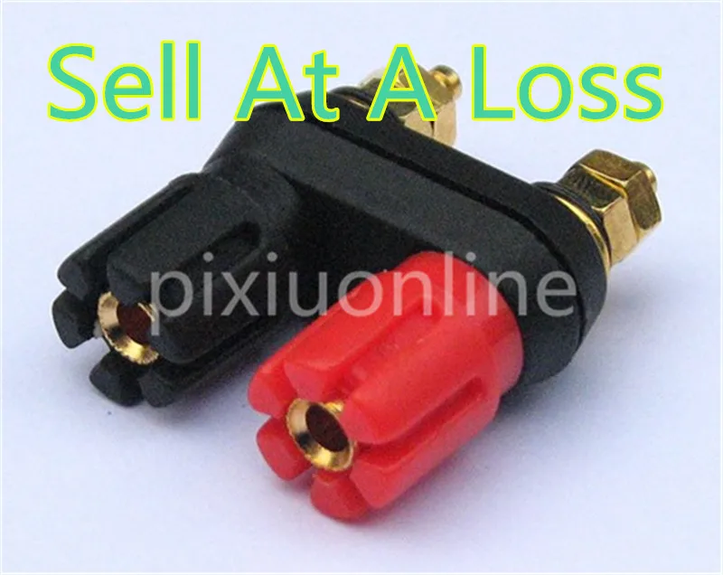 

1pcs Red and Black YT1 4mm Gold-plated Pure Copper Double Output Terminal Banana Socket for Power Amplifier Speaker Free Shiping
