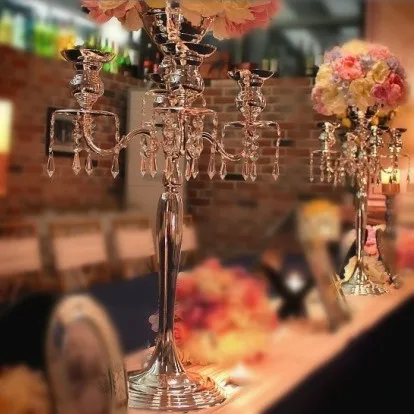 centerpiece bling candelabras 10pcs 68cm stand flower event lot silver table gold