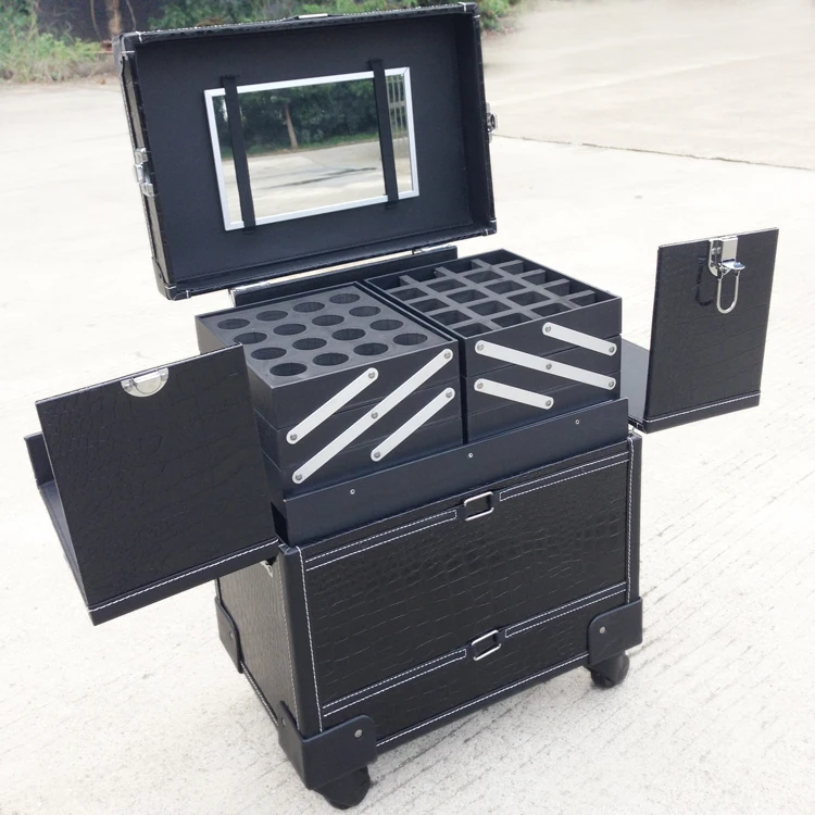 Cosmetic-Bags-Trolley-Nails-Makeup-Case-with-Rolling-Beauty-Box-Toolbox-Travel-Luggage-17-inch-Cabin (1)