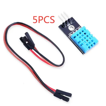 

5set New Temperature and Relative Humidity Sensor DHT11 Module with Cable for Diy Kit