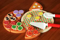 Детская деревянная пиццы кухни игрушки игры/собрать вырезать пиццы продукты для детей и обучения ребенка развивающие игрушки, 1 шт./упак