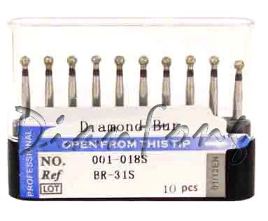 Высокоскоростной стоматологический алмазный Бур FG 1,6 мм Диаметр 20 шт. сверла серии BR для смолы, фарфора, мягкого нефрита, металлических протезов, зубов