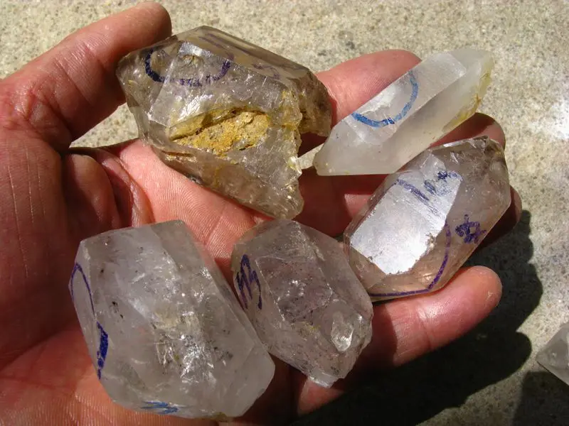 

5 NATURAL Have moving water Bubble Enhydro QUARTZ crystal specimen
