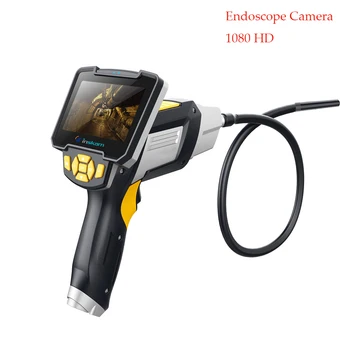 Buy Handheld Portable Endoscope Waterproof Borescope Inspection Endoscope Camera LCD Display Semi Rigid Cable Tubo Inspect Camera