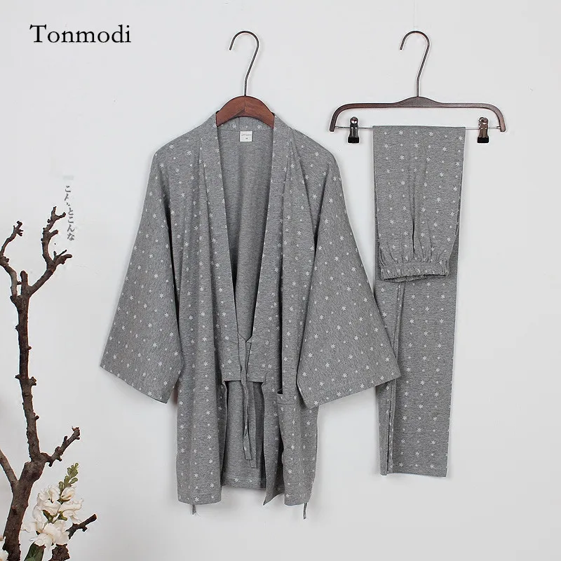 NEW Kimono Pajamas For Women Knitted cotton fabric Pajama Set Women And