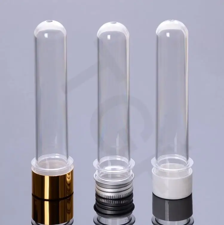 

1000Pcs/lot 40ml Transparent Mask Bath Salt Test PET Tube 40cc Clear Plastic Bottle Cosmetic Tube With Aluminum Cap
