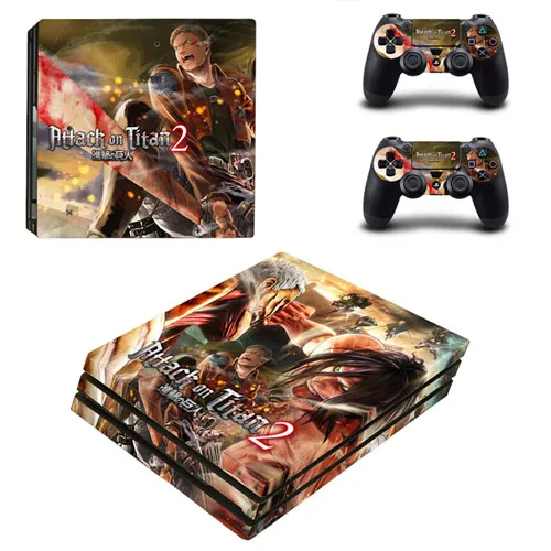 Anime Attack On Titan 2 PS4 Pro Skin Sticker Decal For Sony PS4 PlayStation 4 Console and 2 Controllers PS4 Pro Skins Stickers 