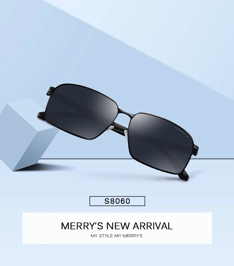 Merry's, мужские классические солнцезащитные очки, для спорта на открытом воздухе, поляризационные, TR90, ноги, солнцезащитные очки для вождения, рыбалки, защита от уф400 лучей, S8060