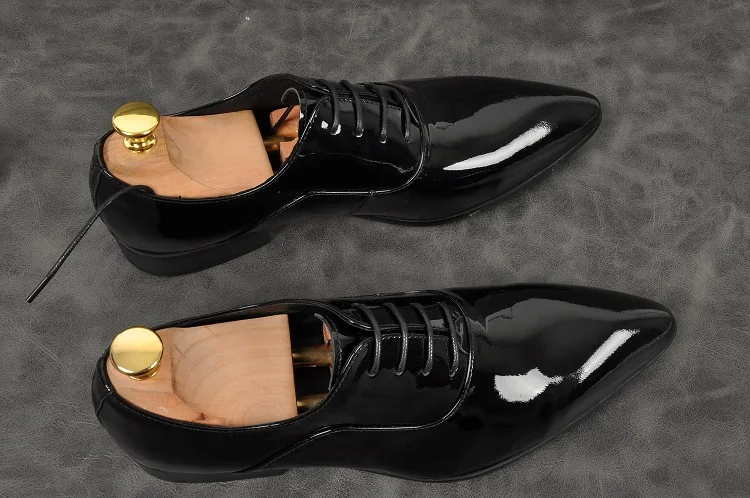 Punta Estrecha Hombres Oxfords De As Formal Para Up Lace Los Negocios Oficina Pic A Mano Hecho Hombre Cuero Zapatos Nuevo Vestido Italiano UwHgn