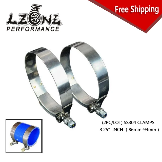 

FREE SHIPPING - (2PC/LOT) 3.25" CLAMPS (86-94)STAINLESS 304 SILICONE TURBO HOSE COUPLER T BOLT CLAMP KIT HIGH QUALITY