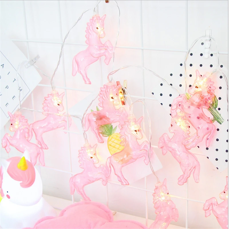 

Unicorn party decoration 1.5M 10 led unicorn light string decorative lights birthday party decorations kids baby shower Favors.Q