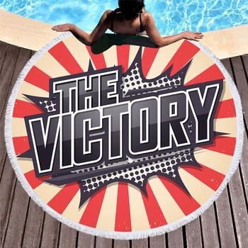 

letter Yoga Mat Large Round Beach Towel Adults Boys With Tassel Summer Bath Towel Printed Microfiber 150cm T301