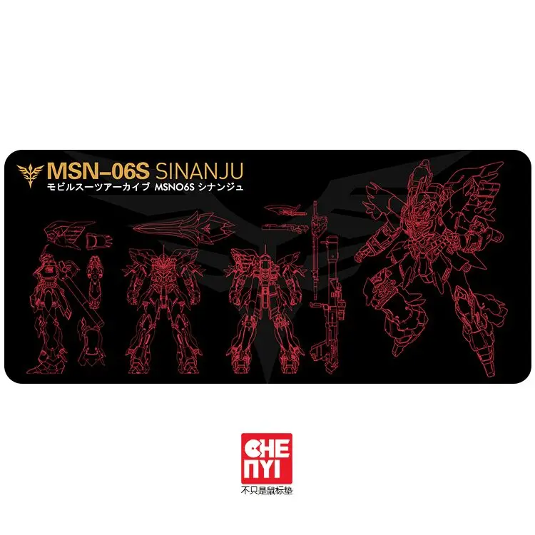 

Mechanical keyboard Mousepad Gundam msn 06s Unicorn EXIA Sinanju rx 0 gn 001 900 400 4mm non Stitched Edges /Rubber High quality