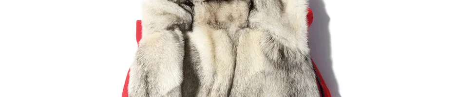 Новинка, зимнее теплое пальто из волчьего меха, парка, меховое пальто с капюшоном, длинное Мужское пальто из натурального меха, теплая верхняя одежда, парка из меха енота, пальто красного цвета