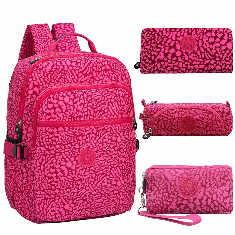 ACEPERCH Модный школьный рюкзак для девочек-подростков, рюкзак для мальчиков, школьный водонепроницаемый Женский нейлоновый рюкзак для ноутбука, для путешествий - Цвет: Leopard