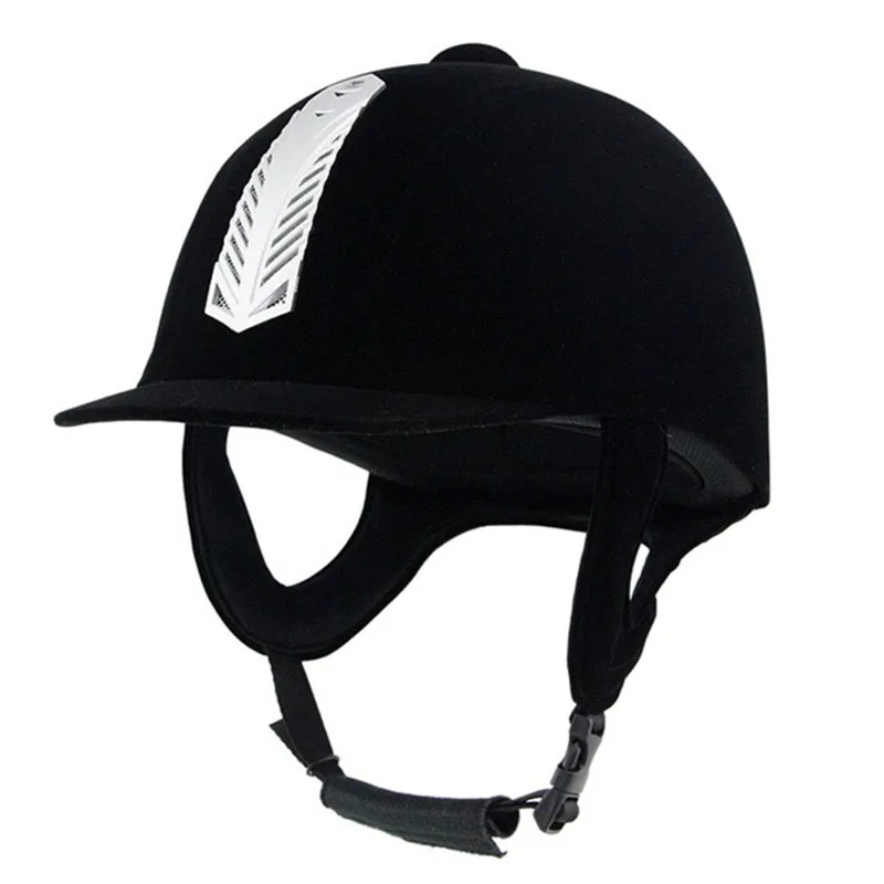 

Professional Horse Riding Helmet Black Unisex Equestrian Cap Impact Resistance ABS Composites With Cap Cover