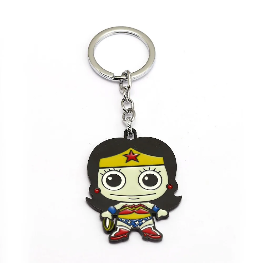 Justice League Wonder Woman Keychain Cute Figure Key Ring Holder Metal