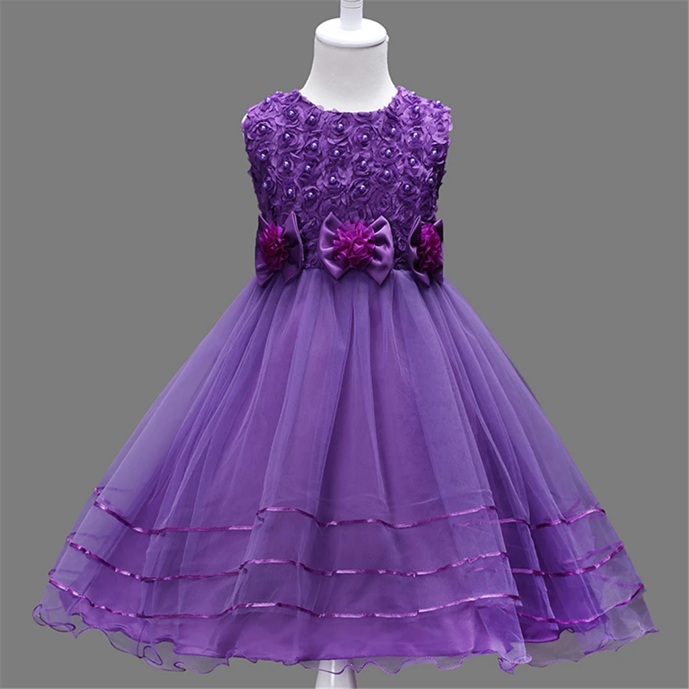 Yeedison Cute Flower Girls Dress Summer Bow Kids Princess Dresses For Girl Party And Wedding Costume 2018 New Children Ball Gown (10)