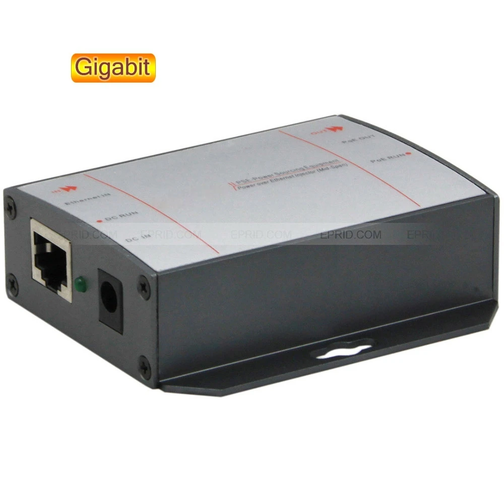PoE инжектор гигабитный Однопортовый блок питания через Ethernet DC адаптер для ip