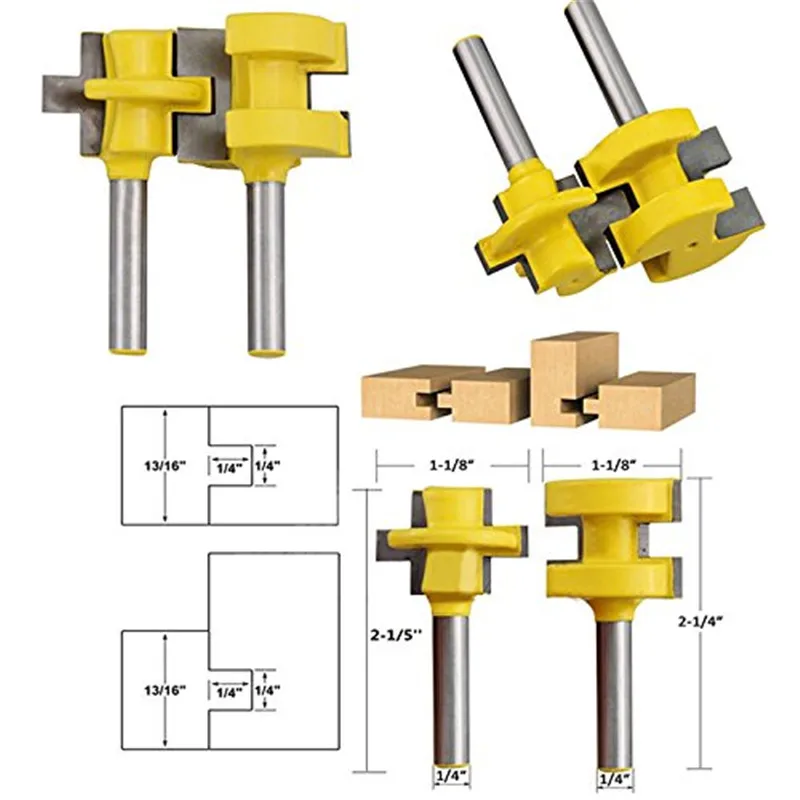 Новинка, 2 шт., 1/4, инструменты из твердого сплава, хвостовик и паз, набор фрез для деревообработки, аксессуары для дерева, фреза, набор инструментов, TP-047