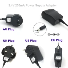 VORED AC 2.4V 250mA Switching Power Supply Adapter US/EU/UK/AU Plug Charger DC 3.5mm*1.35mm Converter for LED flashlig Adaptor