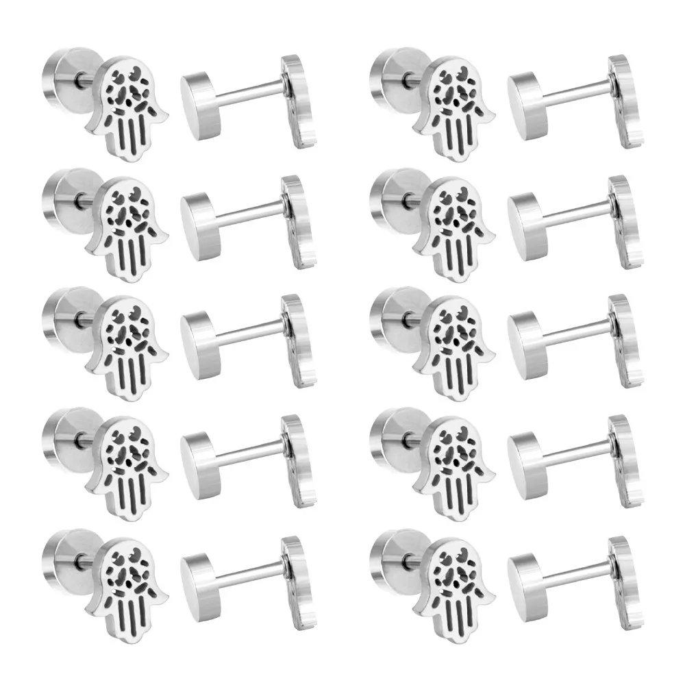LUXUKISSKIDS 12 пар/лот оптовая торговля 316L серьги из нержавеющей стали с винтовой