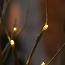 Светодиодный светильник из серебристой березовой ветки теплый белый свет белые ветки для Рождественская Домашняя вечеринка Свадьба TN99