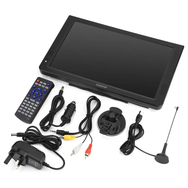 12inch 110-220V Digital Analog Televisions DVB-T-T2 Portable TV for Home Car Airplane For UK Plug
